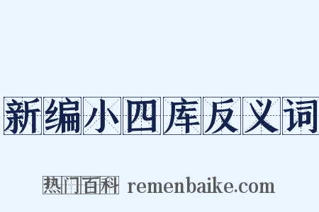 新编小四库反义词是什么意思的图片